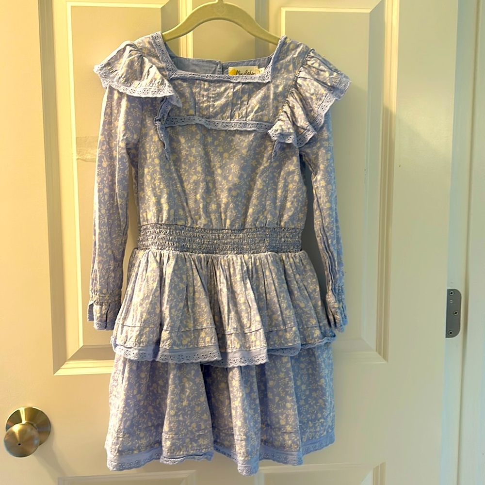 Adorable Mini Boden tiered ruffled and smocked waist little girls dress
